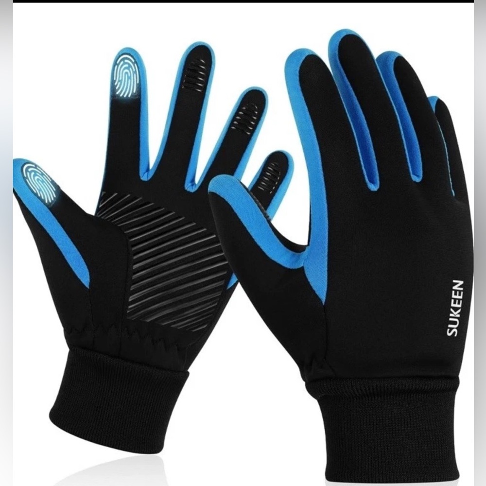 Sukeen Kids Winter Gloves, Touchscreen Anti-Slip Cycling Large, Blue